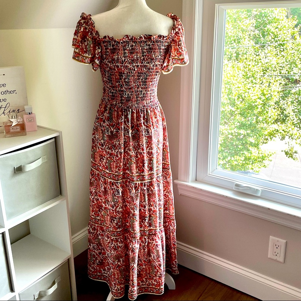Size S Off Shoulder Paisley Maxi Dress